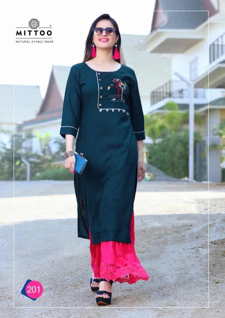 Payal Vol-10 Mittoo Embroidery Rayon Wholesale Kurti Payal Vol-10 Mittoo Embroidery Rayon Wholesale Kurti
